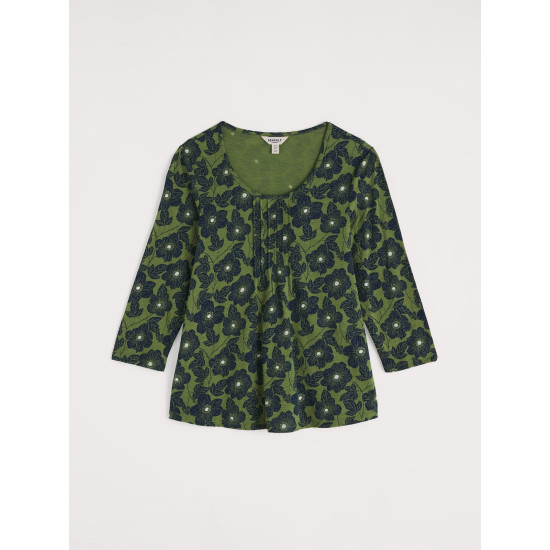 Seasalt Penhollow Top - Anemone Sketch Cedar Green