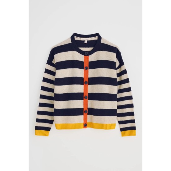 Seasalt Pinwell Striped Lambswool Cardigan - Bright Shape Maritime Mix