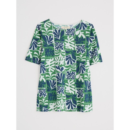 Seasalt Poisson Printed T-Shirt - Collage Seaweed Hedgerow