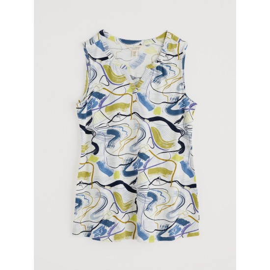 Seasalt Purist Summer Vest Top - Porthmeor Sketch Chalk