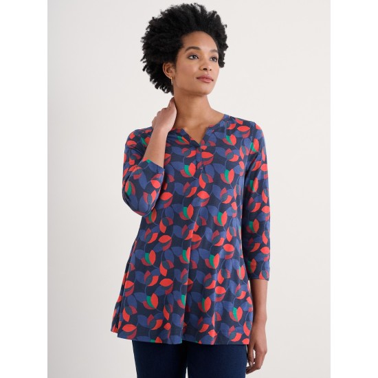 Seasalt Risso Jersey Top - Layered Tulips Tomato