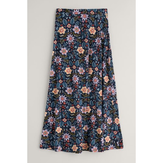 Seasalt Rose Jersey Skirt - Rustic Floral Maritime