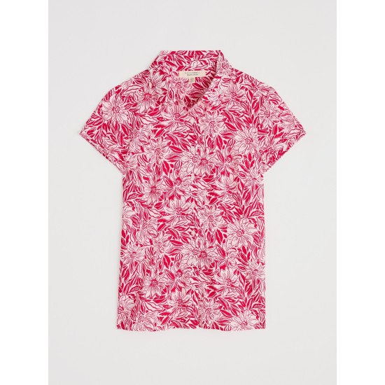 Seasalt Rushmaker Short Sleeve Shirt - Stream Flower Scarlet