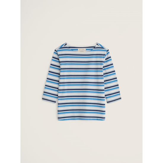 Seasalt Sailor 3/4 Sleeve Top - Tri Mini Cornish Blue Fog
