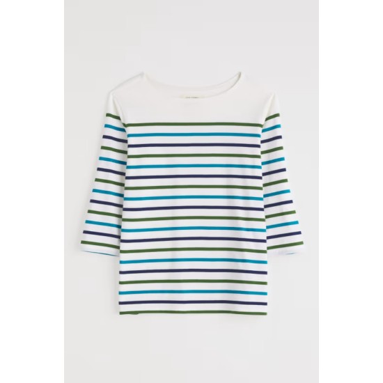 Seasalt Sailor Top - Falmouth Tri Breton Chalk Maritime