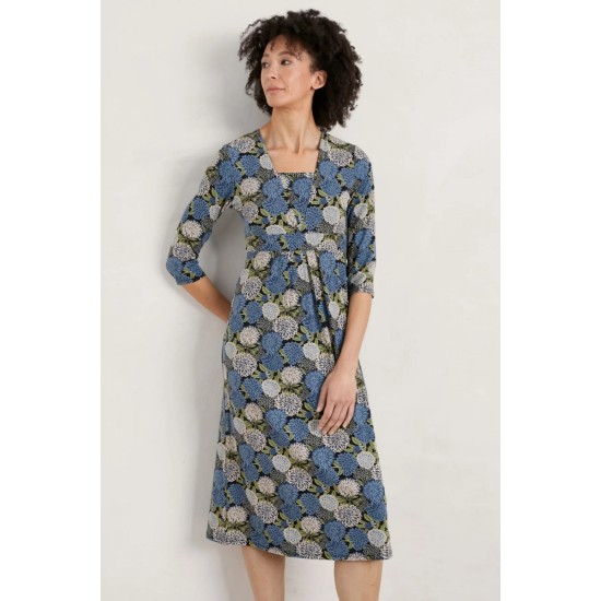 Seasalt Seed Packet Midi Dress - Dahlia Bed Tide