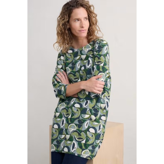 Seasalt Shore Foraging Printed Tunic - Land Forms Cut Grass
