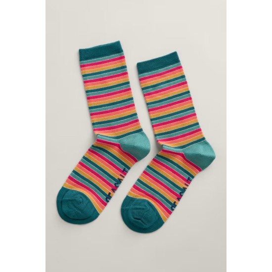 Seasalt Sparkle Sailor Socks - Weatherboard Dark Jade Mix