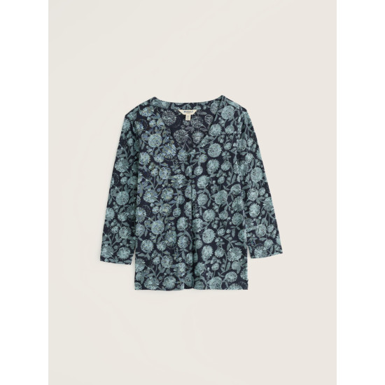 Seasalt Studio Glass 3/4 Sleeve Top - Allium Flowers Lichen
