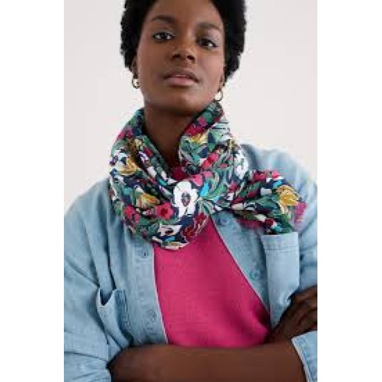 Seasalt Summer Scarf - Garden Flowers Night