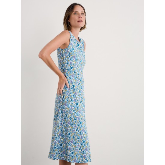 Seasalt Sweet Violet Midi Dress - Paper Bellflower Sea Blue