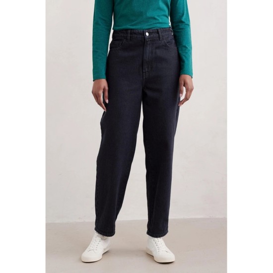 Seasalt Towan Barrel Leg Jeans - Inkwell Overdye High Twist