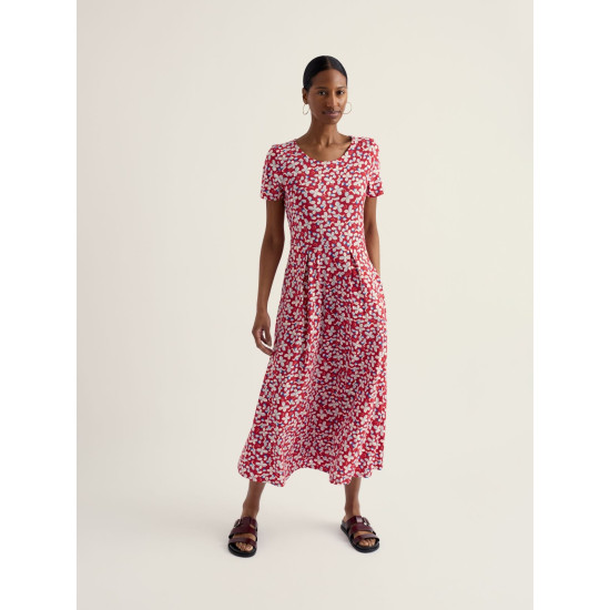 Seasalt Veronica Midi Dress - Posy Press Boat Red