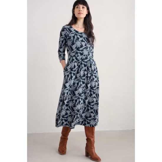 Seasalt Veronica Midi Dress - Woodcut Thistle Maritime