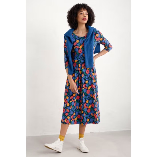 Seasalt Veronica Midi Dress - Zennor Blooms Maritime Mix