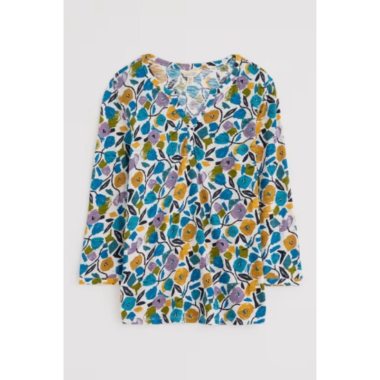 Seasalt Waterflow Top - Zennor Blooms Chalk