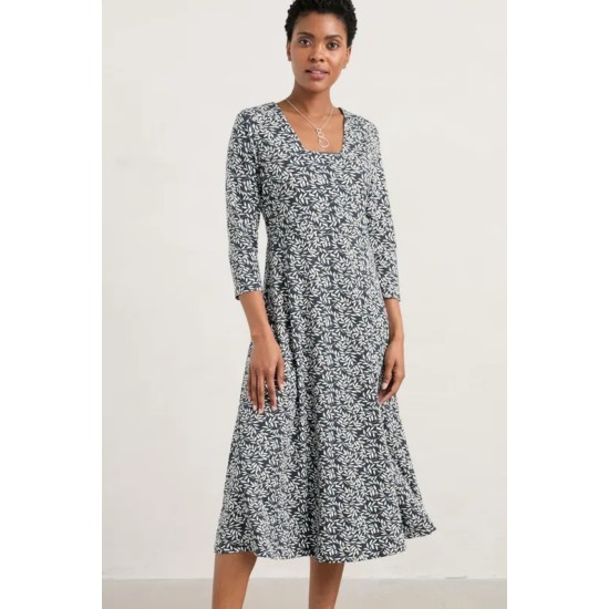 Seasalt Waterfront Jersey Dress - Fish Swirl Maritime