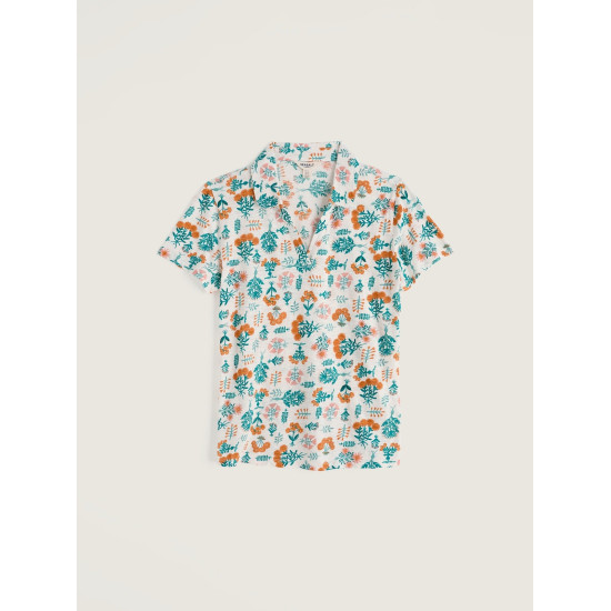 Seasalt Wavecrest Short-Sleeve Shirt - Apothecary Plants Chalk