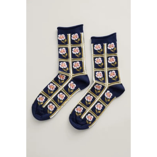 Seasalt Women's Arty Organic Cotton Socks - Hattie Maritime