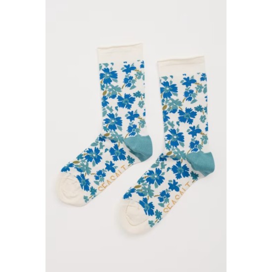 Seasalt Women's Arty Organic Cotton Socks - Painted Meadow Diver