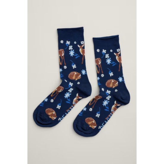 Seasalt Women's Bamboo Arty Socks - Gatehouse Dark Night