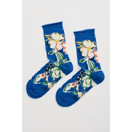 Seasalt Women's Bamboo Arty Socks - Painters Garden Ink