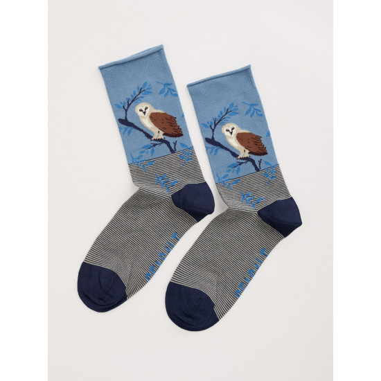 Seasalt Women's Bamboo Arty Socks - Perched Owl Maritime