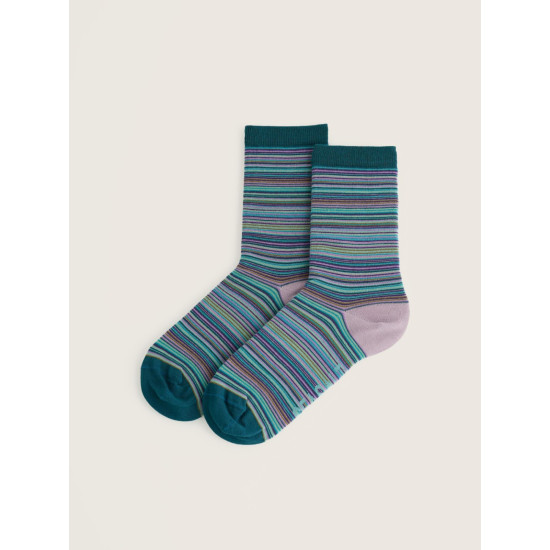 Seasalt Women's Everyday Socks - Ripple Marks Loganberry Multi