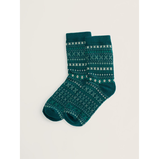Seasalt Women's Fair Isle Socks - Cross Stitch Dark Thyme