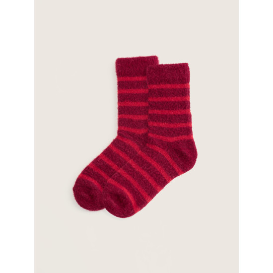 Seasalt Women's Fluffies Socks - Breton Flag Fireglow