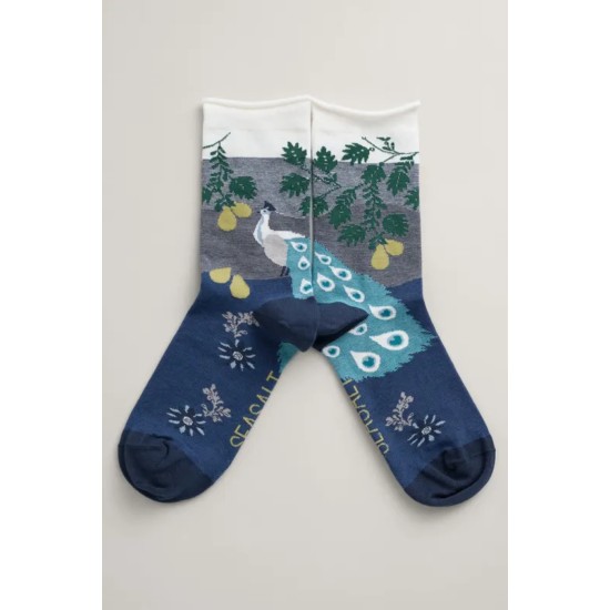 Seasalt Women's Postcard Cotton Socks - Spring Gallery Maritime