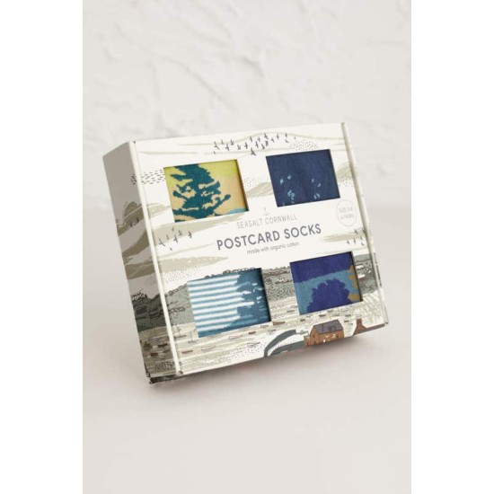Seasalt Women's Postcard Socks Box O'4 - En Tir Mix