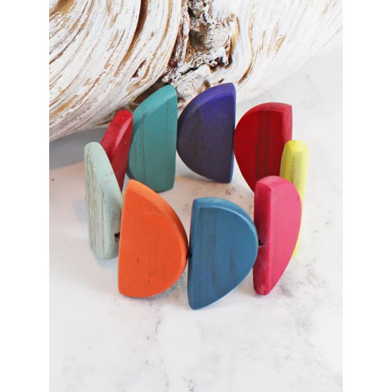 Suzie Blue FB1408M Elasticated Half Moon Bracelet - Multi
