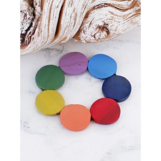 Suzie Blue FB1611 Elasticated Wooden Rainbow Bracelet