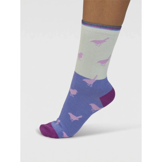 Thought Birdie Colour Block Bamboo Socks - Spearmint Green