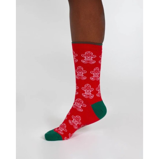 Thought Christmas Gingerbread Bamboo Socks - Red