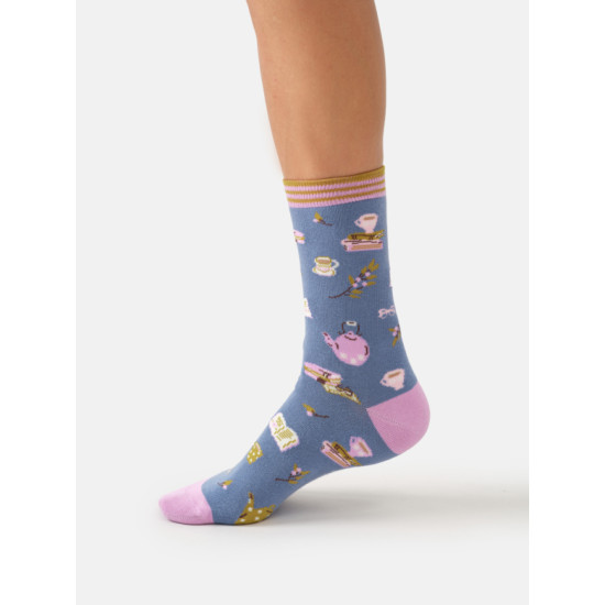 Thought Cosy Nook Organic Cotton Socks - Slate Blue