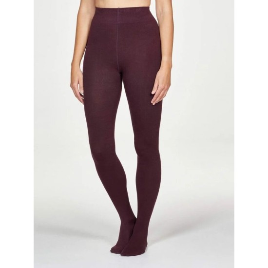 Thought Elgin Bamboo Essential Plain Tights - Merlot Red