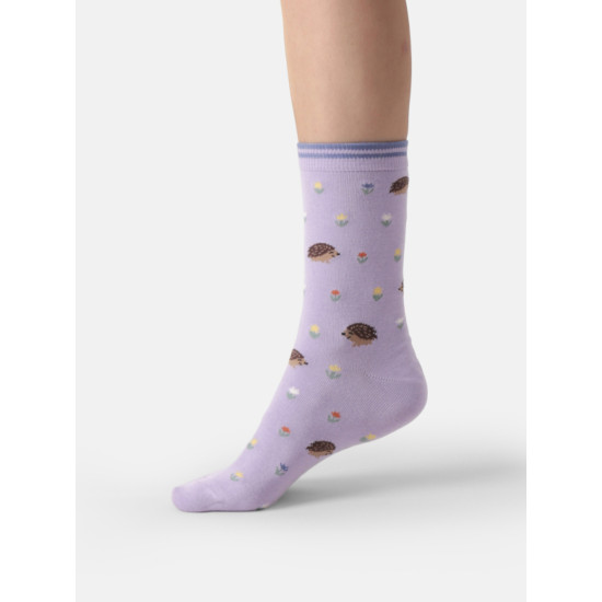 Thought Hedgehog Meadow Bamboo Socks - Lavender Purple