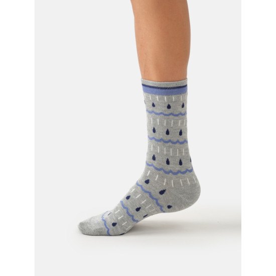 Thought Raindrop Stripe Bamboo Socks - Grey Marl