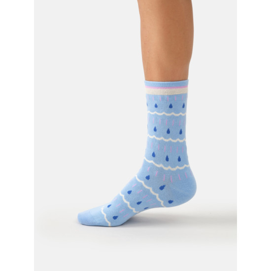 Thought Raindrop Stripe Bamboo Socks - Periwinkle Blue