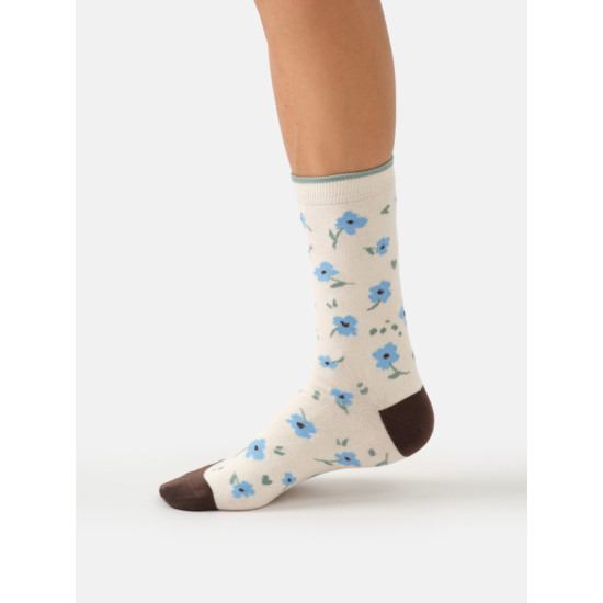 Thought Simple Posy Bamboo Socks - Cotton White