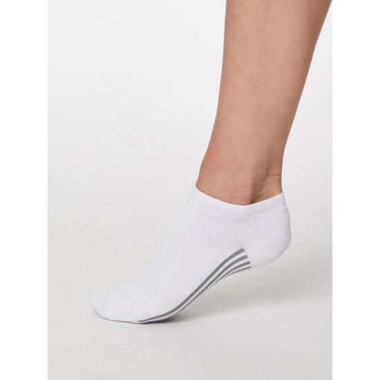 Thought SPW248 Solid Jane Bamboo Trainer Socks - White