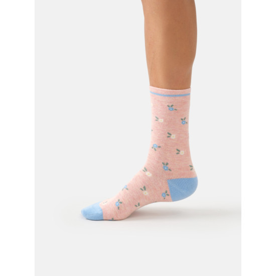 Thought Tiny Bloom Bamboo Socks - Light Pink Marl