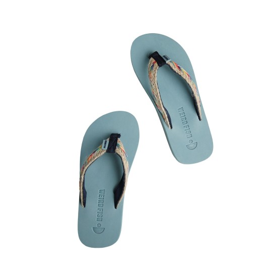 Weird Fish Adila Braided Flip Flops - Mineral Blue