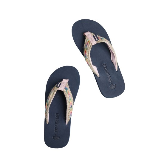 Weird Fish Adila Braided Flip Flops - Navy