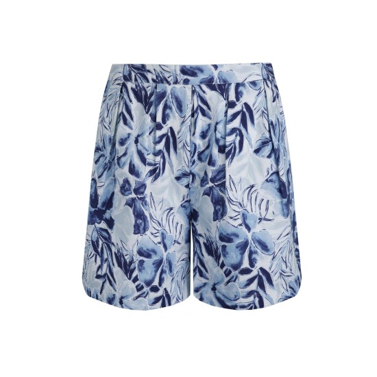 Weird Fish Aloha Linen Rich Printed Shorts - Estate Blue