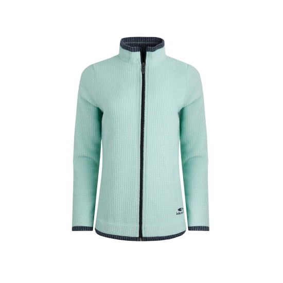 Weird Fish Ariana Eco Full Zip Grid Fleece - Seaspray
