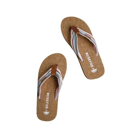 Weird Fish Arundel Cork Flip Flops - Aqua Marine