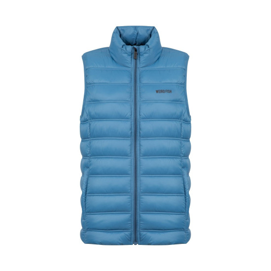 Weird Fish Atissa Lightweight Padded Gilet - Washed Blue
